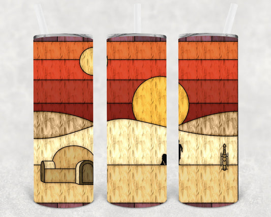 Tattooine Stained Glass 20 oz Skinny Tumbler