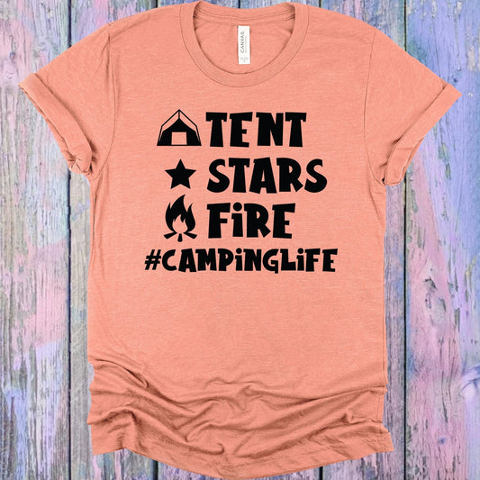 Tent Stars Fire #campinglife Graphic Tee