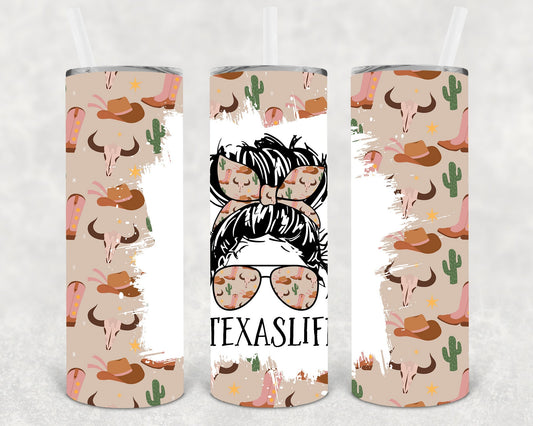 Texas Life 20 oz Skinny Tumbler