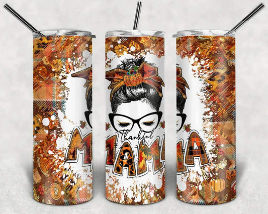 Thankful Mama 20 oz Skinny Tumbler
