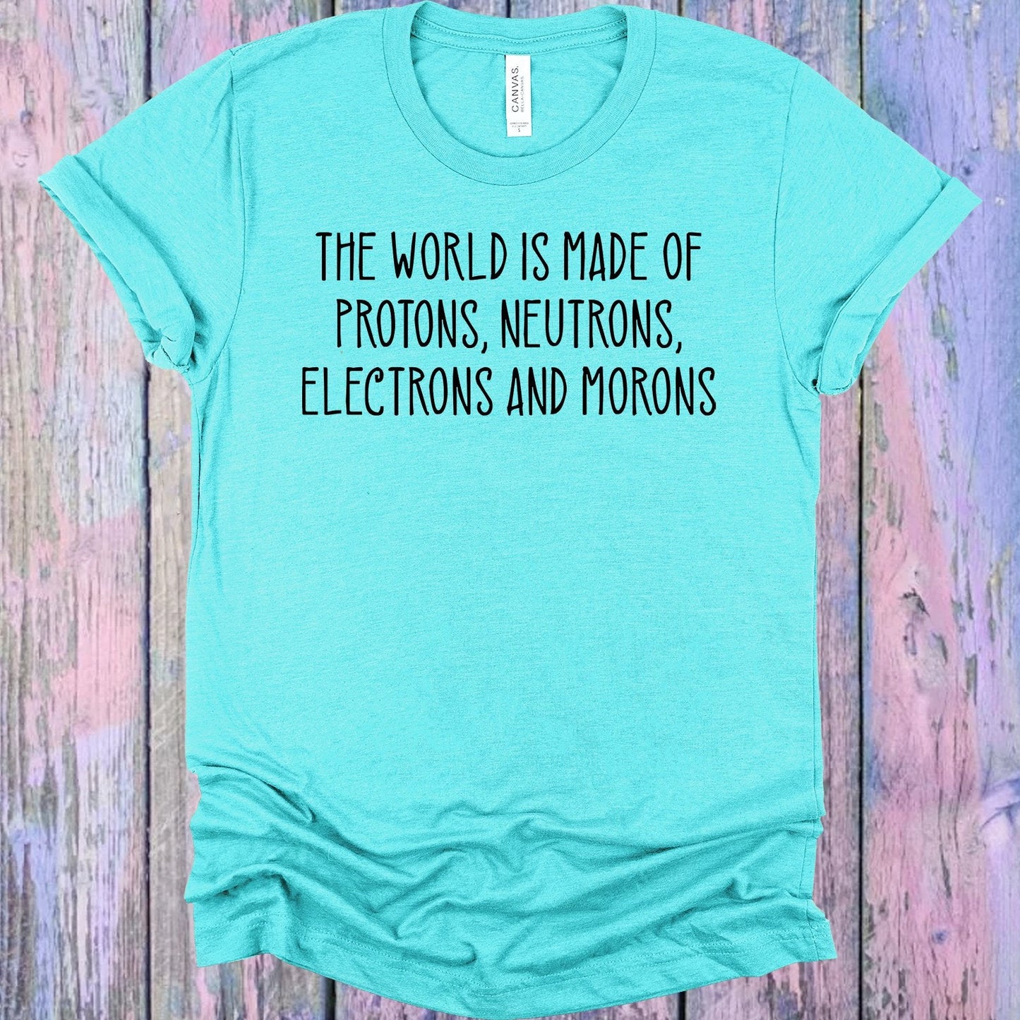 The World is Made of Protons Neutrons Electrons and Morons Graphic Tee