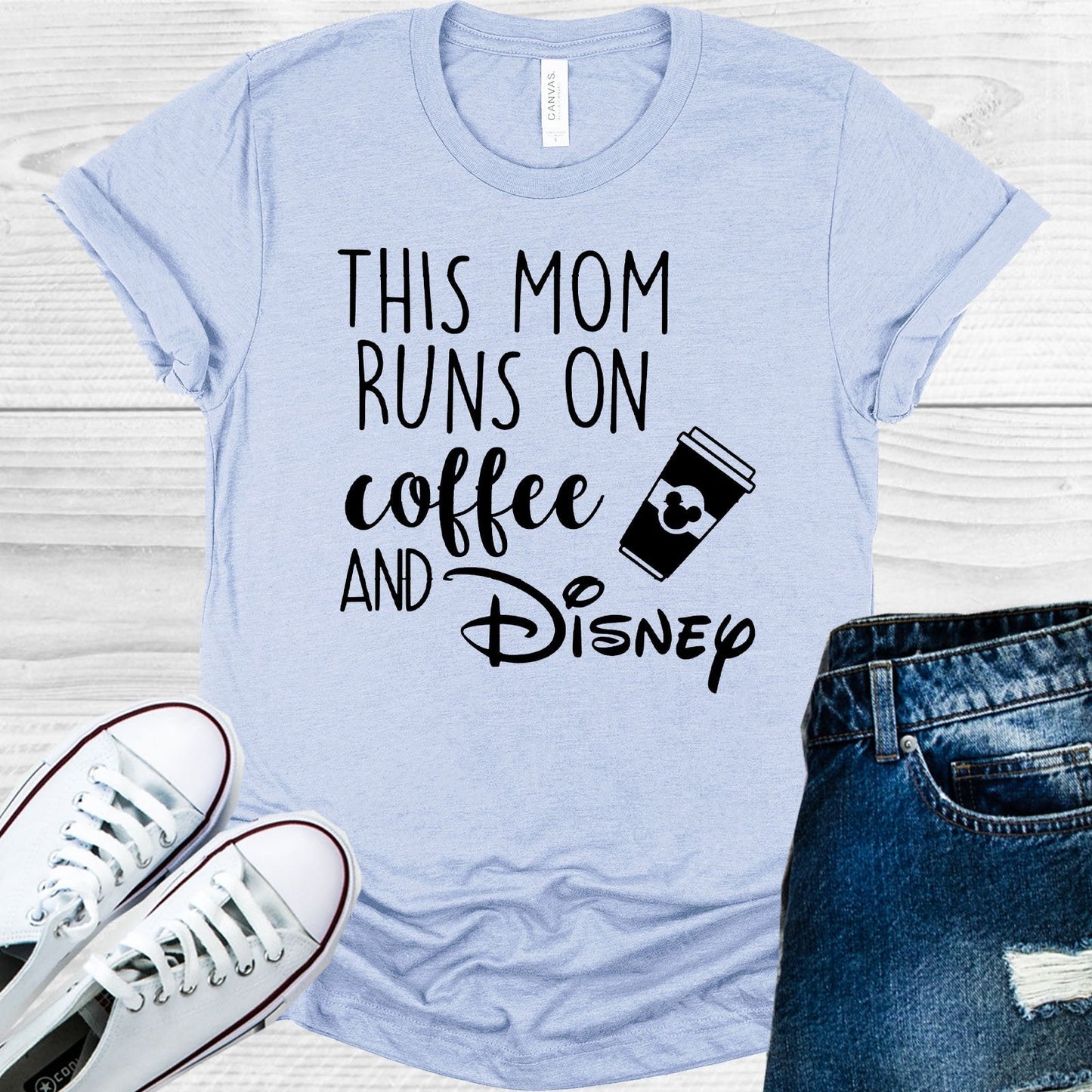 This Mom Runs of Coffee Graphic Tee
