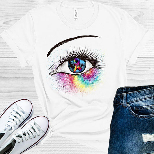 Tie-Dye Ribbon Awareness Eye Graphic Tee
