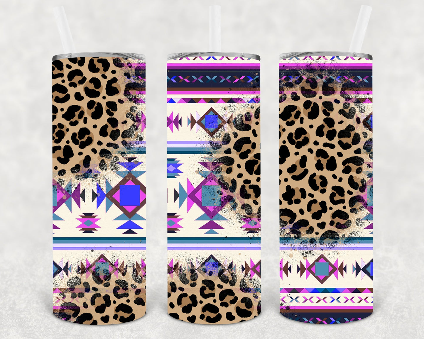 Aztec and Leopard 20 oz Skinny Tumbler
