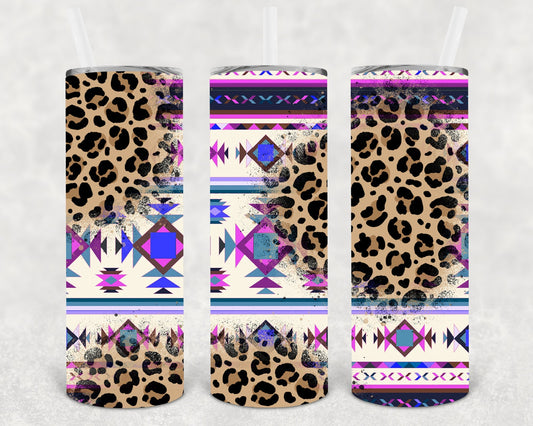 Aztec and Leopard 20 oz Skinny Tumbler