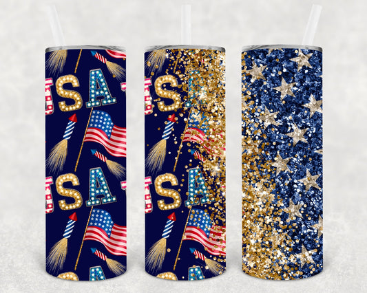 USA 20 oz Skinny Tumbler