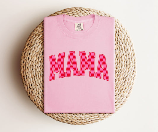 Pink Checkered Mama TEE.