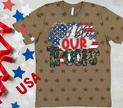 God Bless Our Troops Graphic Tee