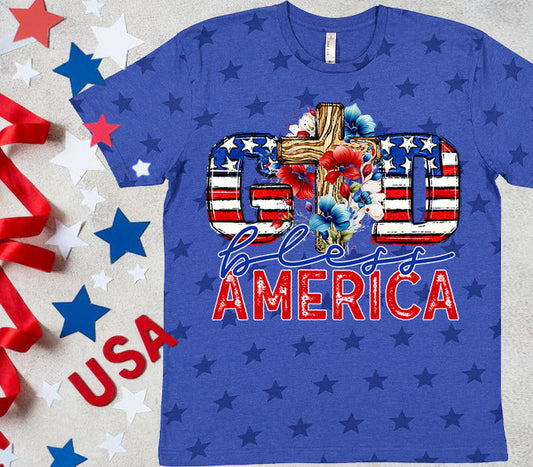 God Bless America - Star Graphic Tee