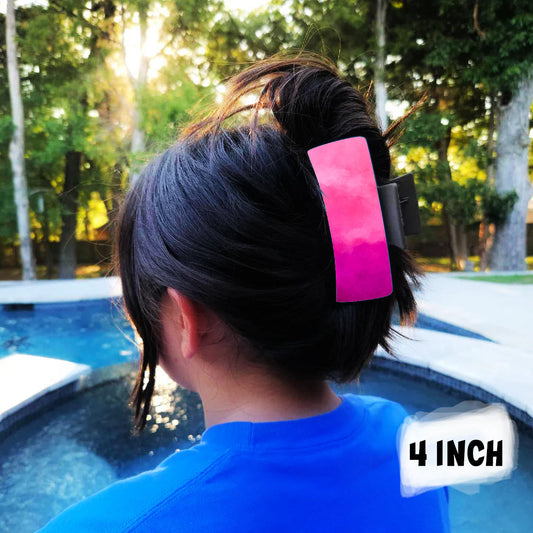 Pink Watercolor Hair Clip