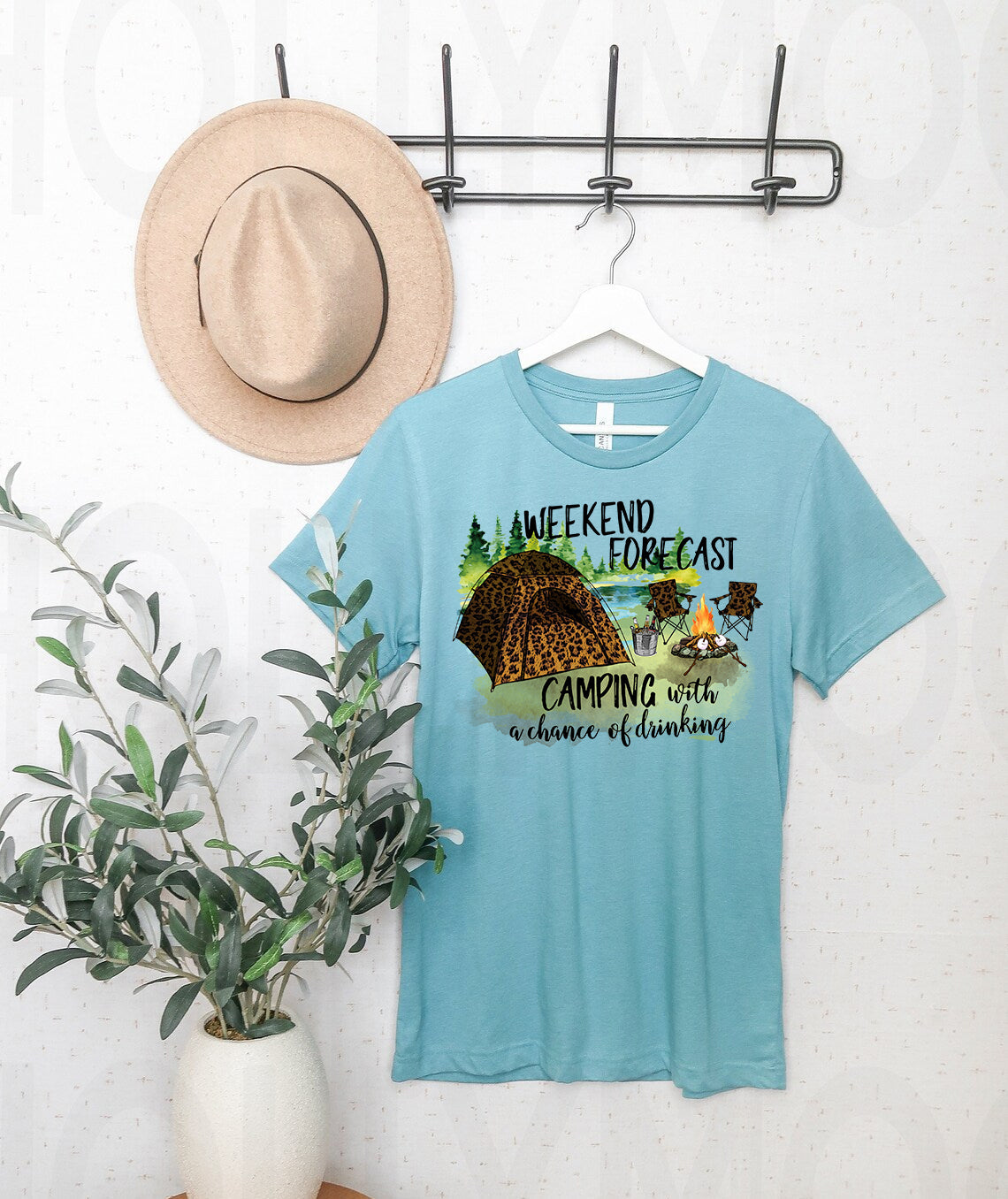 Weekend Forecast Camping with a Chance of Drinking Graphic Tee