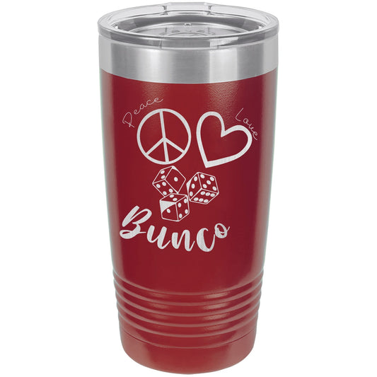 Peace Love Bunco 20 oz Polar Camel Tumbler