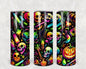 Neon Skulls 20 oz Skinny Tumbler