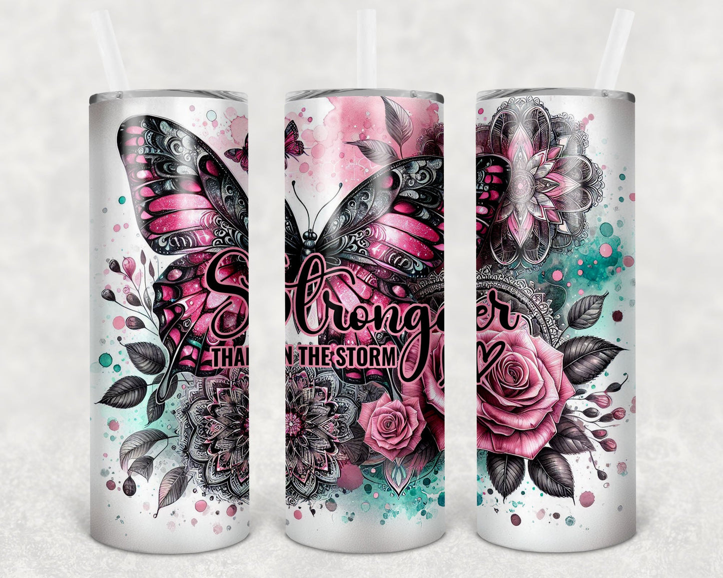 Stronger Than the Storm 20 oz Skinny Tumbler