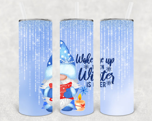 Wake Me Up When Winter is Over 20 oz Skinny Tumbler