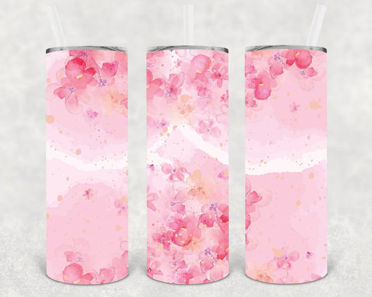 Watercolor Flowers 20 oz Skinny Tumbler