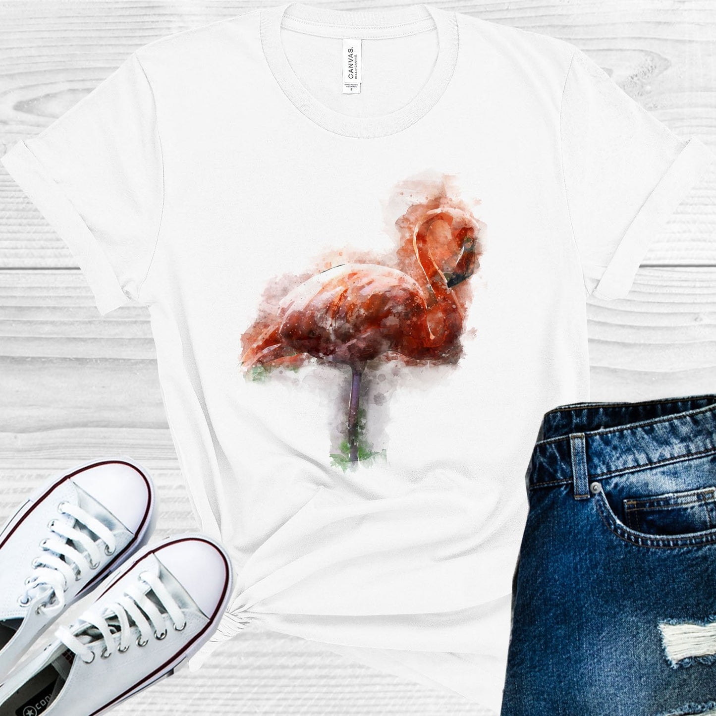 Watercolor Flamingo Graphic Tee