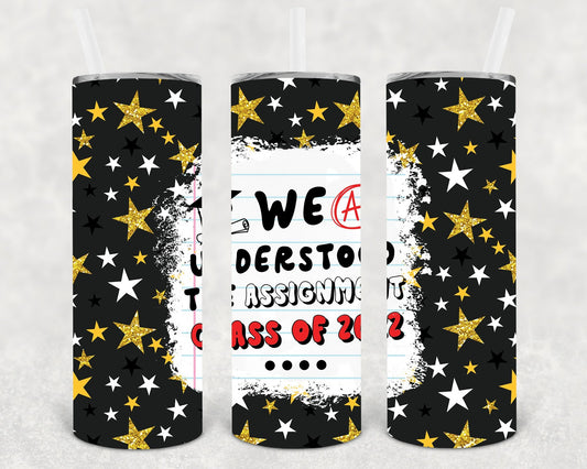 We Understood the Assignment Class of 2022 20 oz Skinny Tumbler