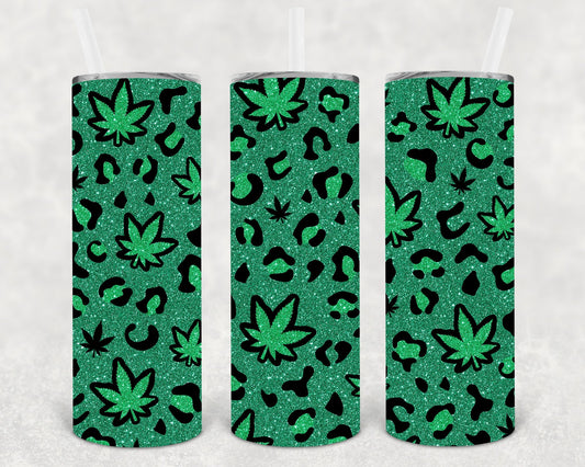 Weed Leopard 20 oz Skinny Tumbler