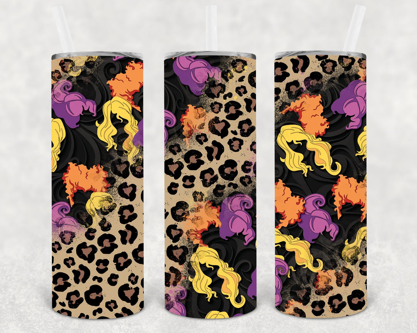Witches and Leopard 20 oz Skinny Tumbler