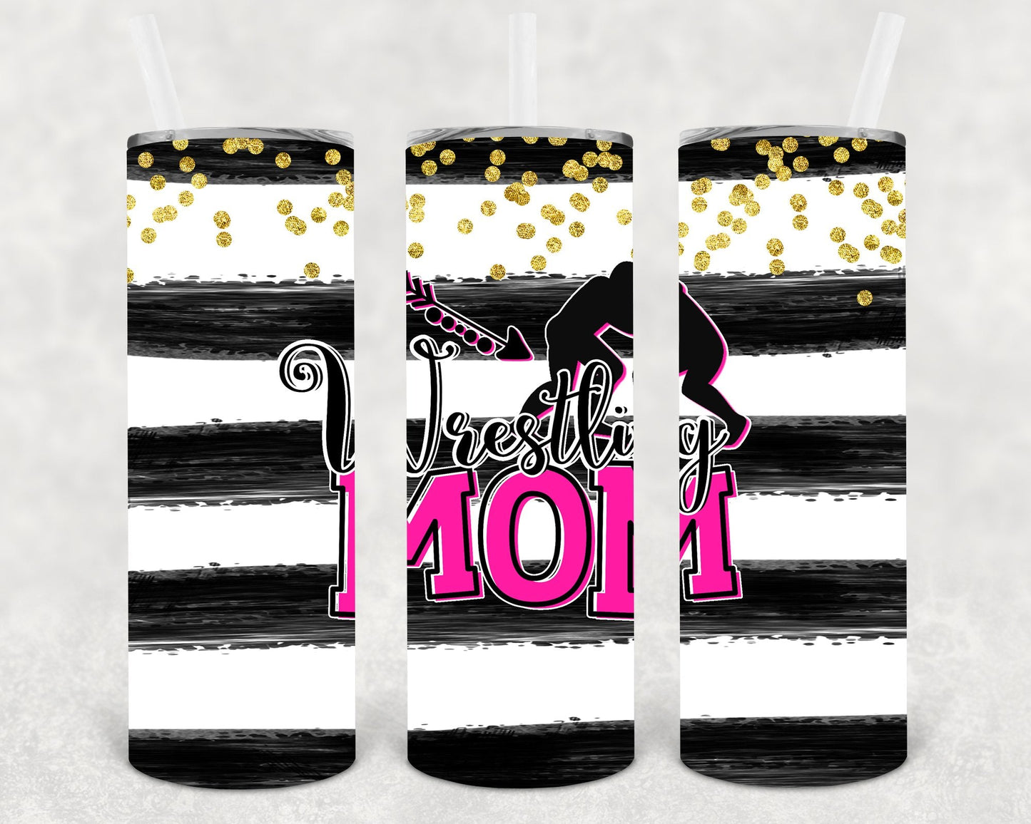 Wrestling Mom 20 oz Skinny Tumbler