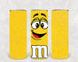 Yellow M&M 20 oz Skinny Tumbler