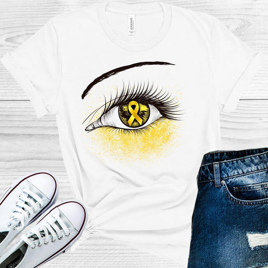 Yellow Ribbon Heart Awareness Eye Graphic Tee