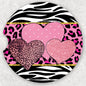 Car Coaster Set - Zebra Hearts