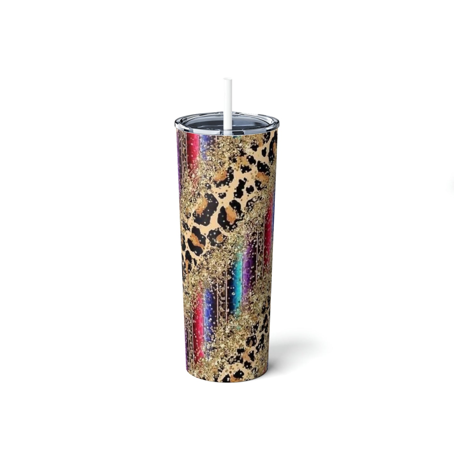 Leopard and Serape - Skinny Tumbler