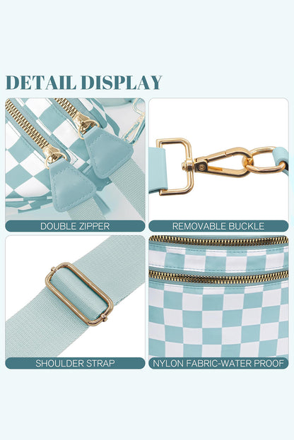 White Leopard Print Wide Strap Large Crossbody Bag