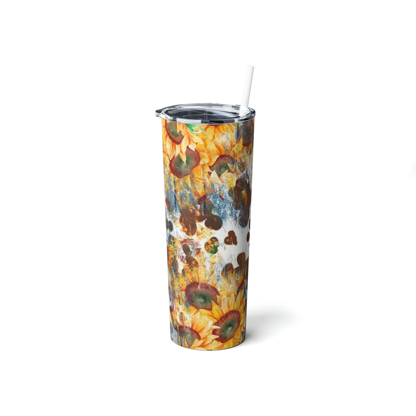 Cowhide and Sunflowers- Skinny Tumbler