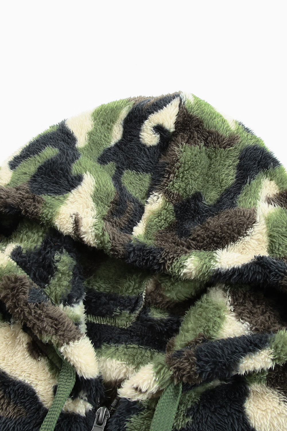 Camo Print Warm Furry Pullover Hoodie