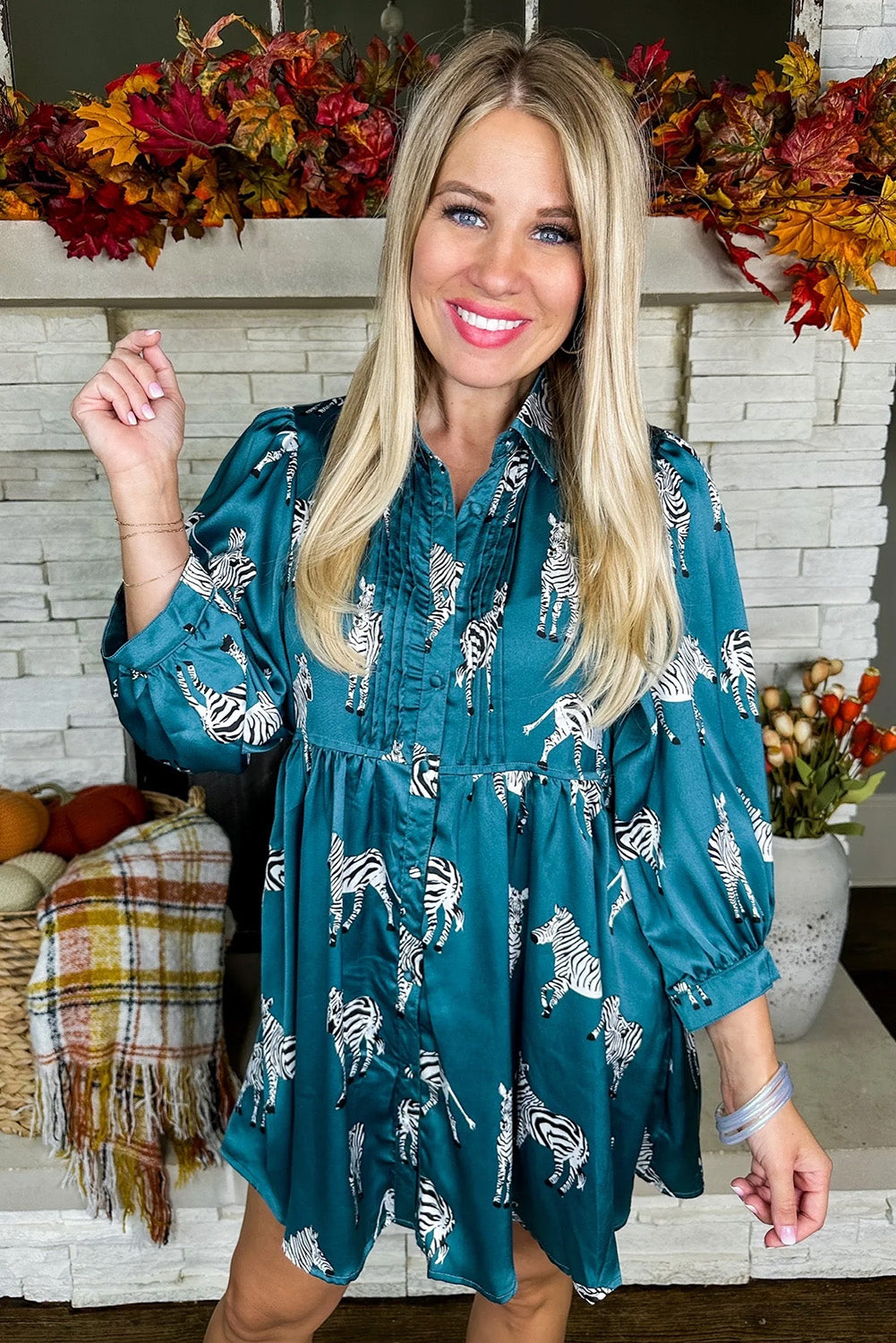 Orange Cheetah Printed Ruffled Sleeve Blouse