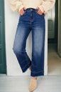Sky Blue Chic Seam Detail Raw Hem Ankle Length Jeans