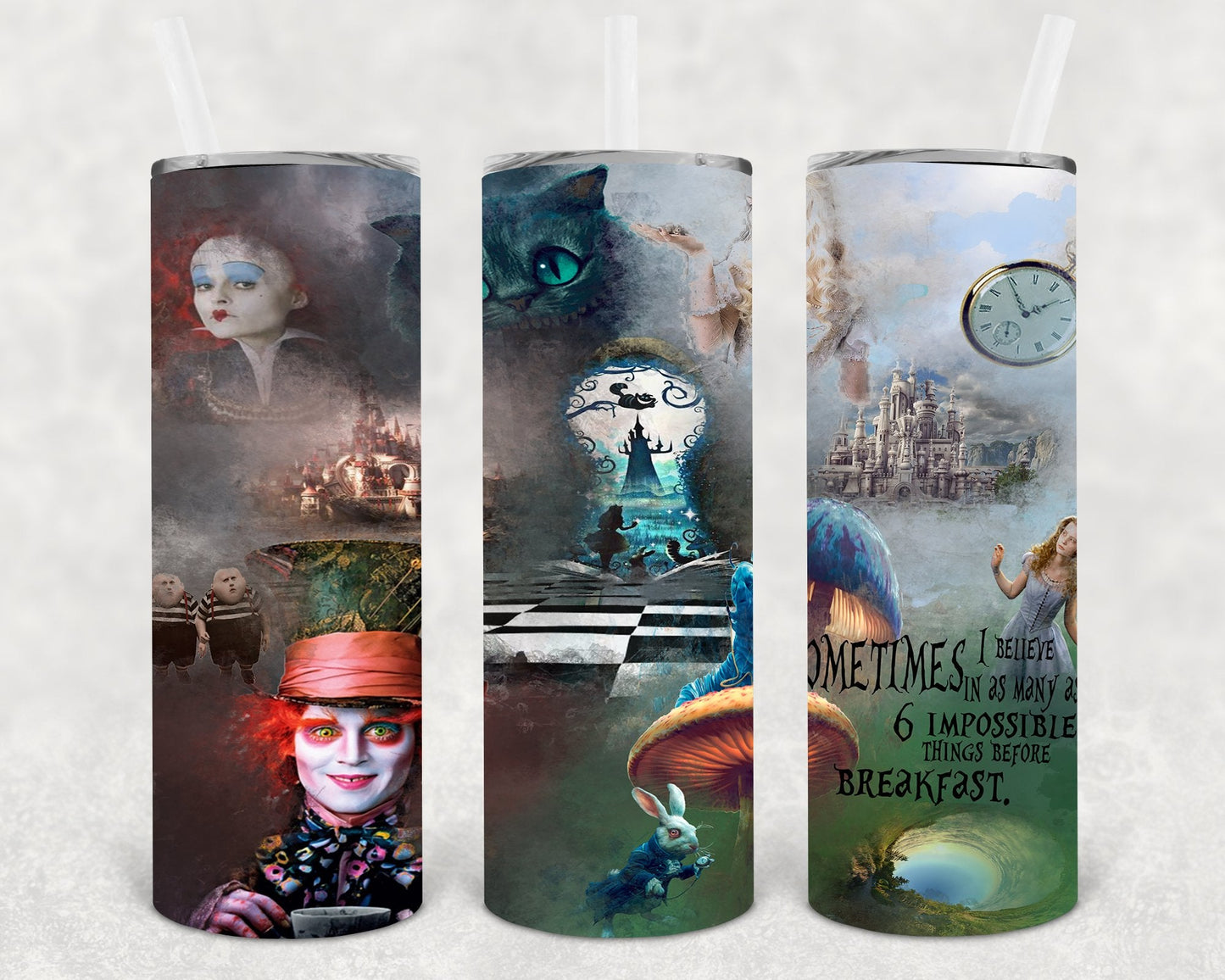 Alice in Wonderland 20 oz Skinny Tumbler