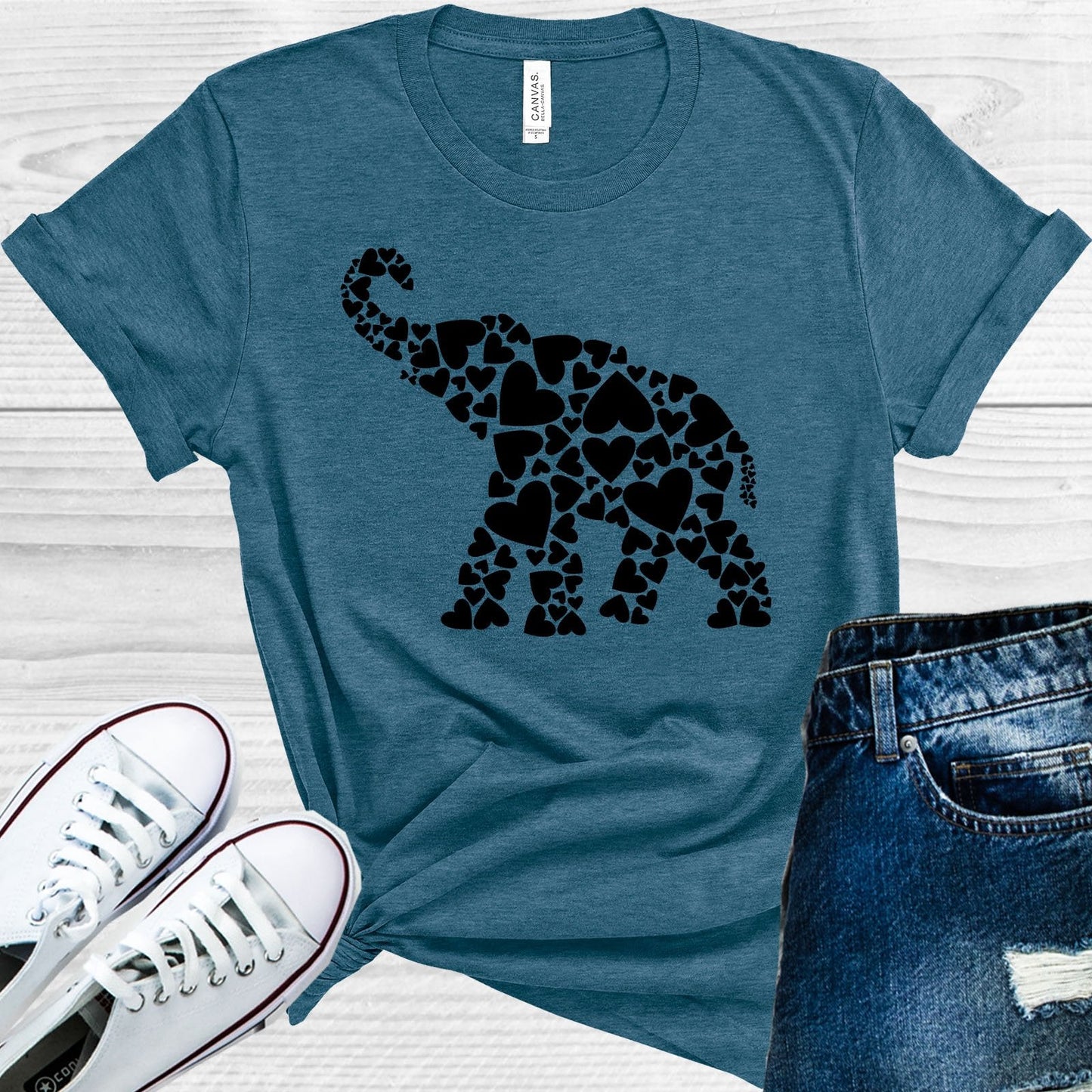 Heart Elephant Graphic Tee