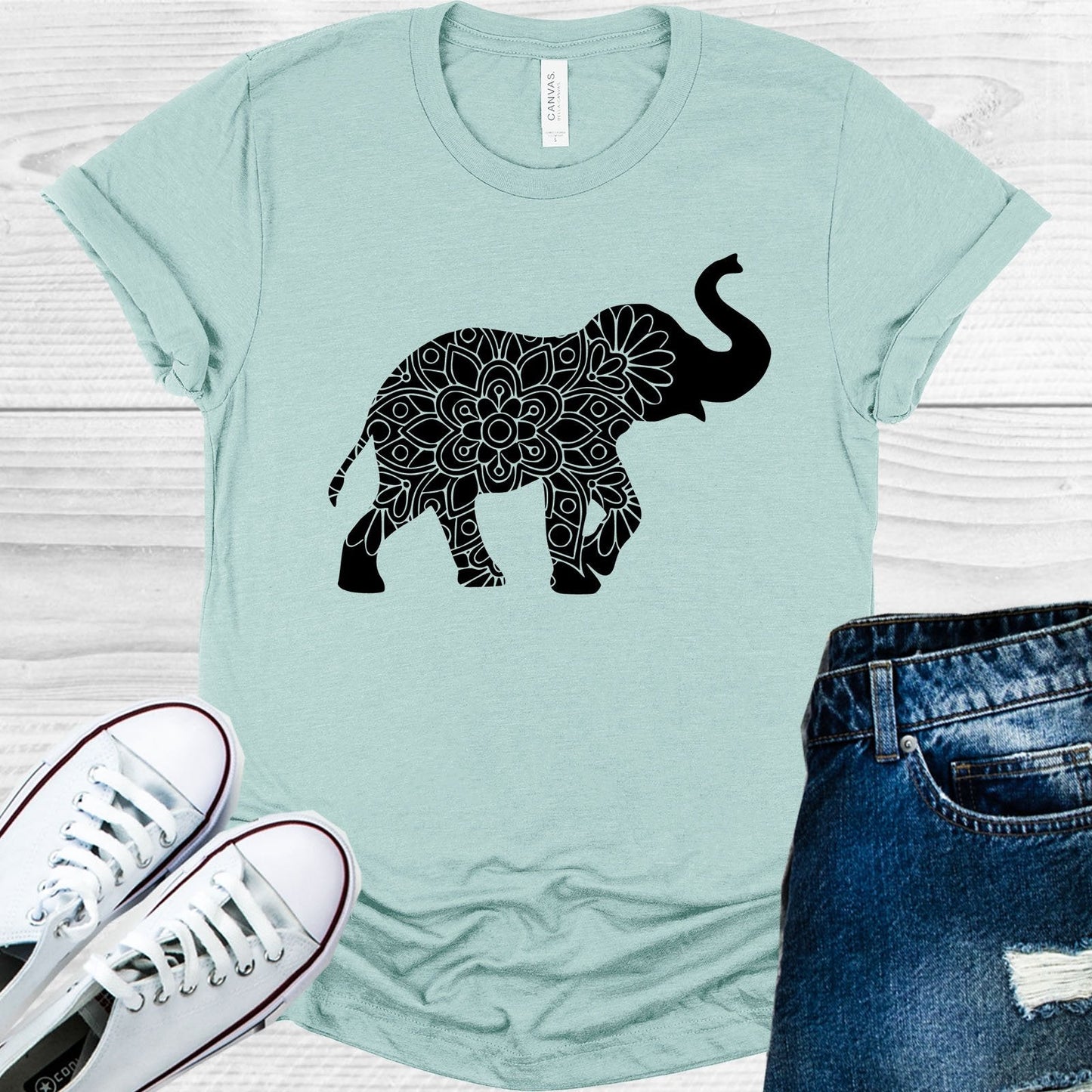 Elephant Mandala Graphic Tee