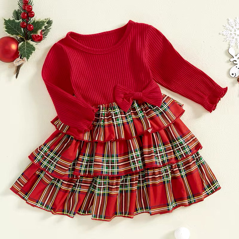 PREORDER: Ribbed and Plaid Christmas Dress 10.21.24