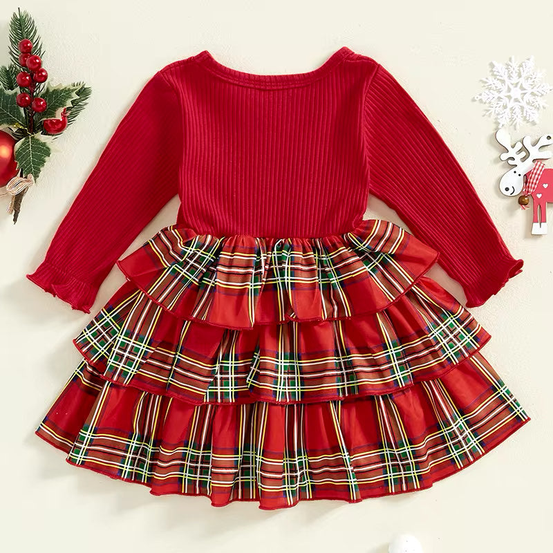 PREORDER: Ribbed and Plaid Christmas Dress 10.21.24