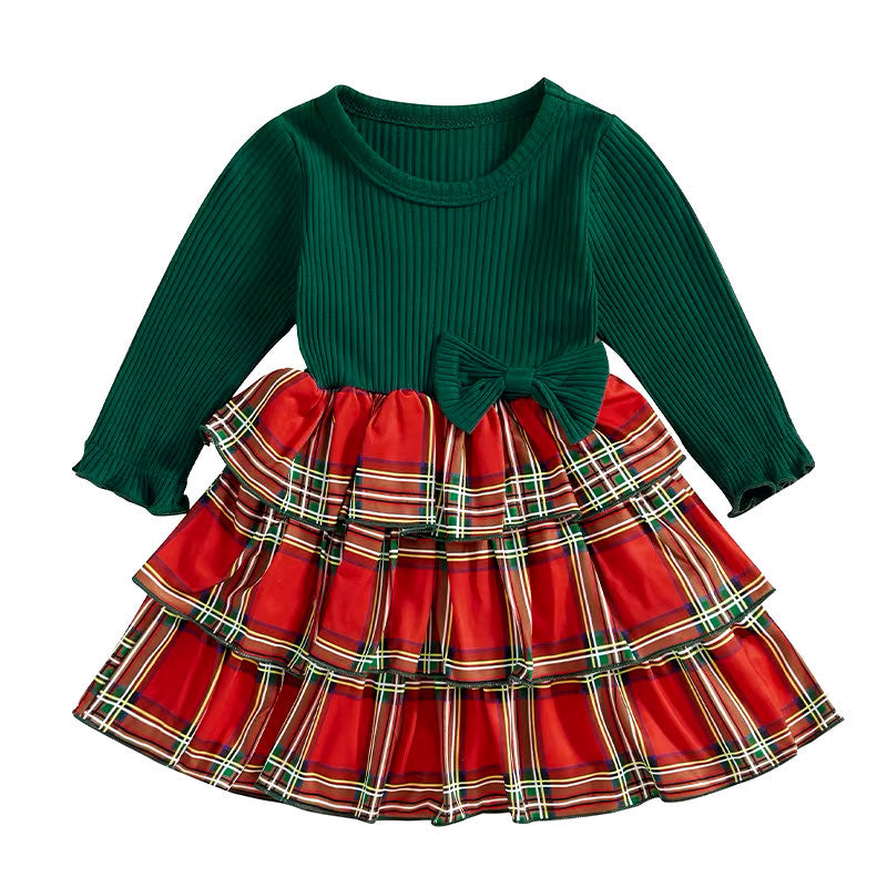 PREORDER: Ribbed and Plaid Christmas Dress 10.21.24