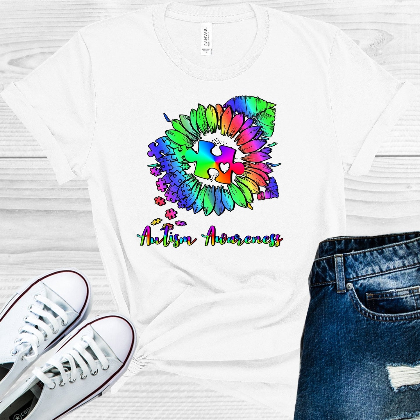Autism Awareness Sunflower Graphic Tee