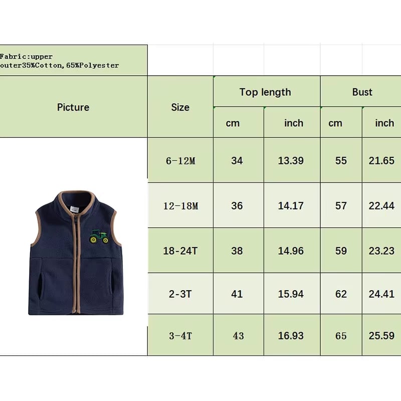 PREORDER: Embroidered Green Tractor Navy Vest 11.25.24