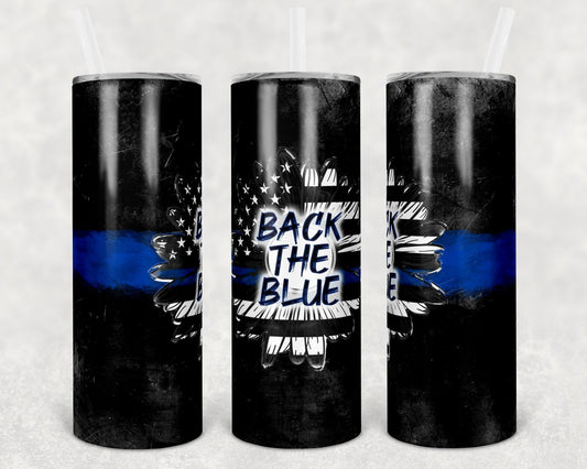 Back the Blue 20 oz Skinny Tumbler