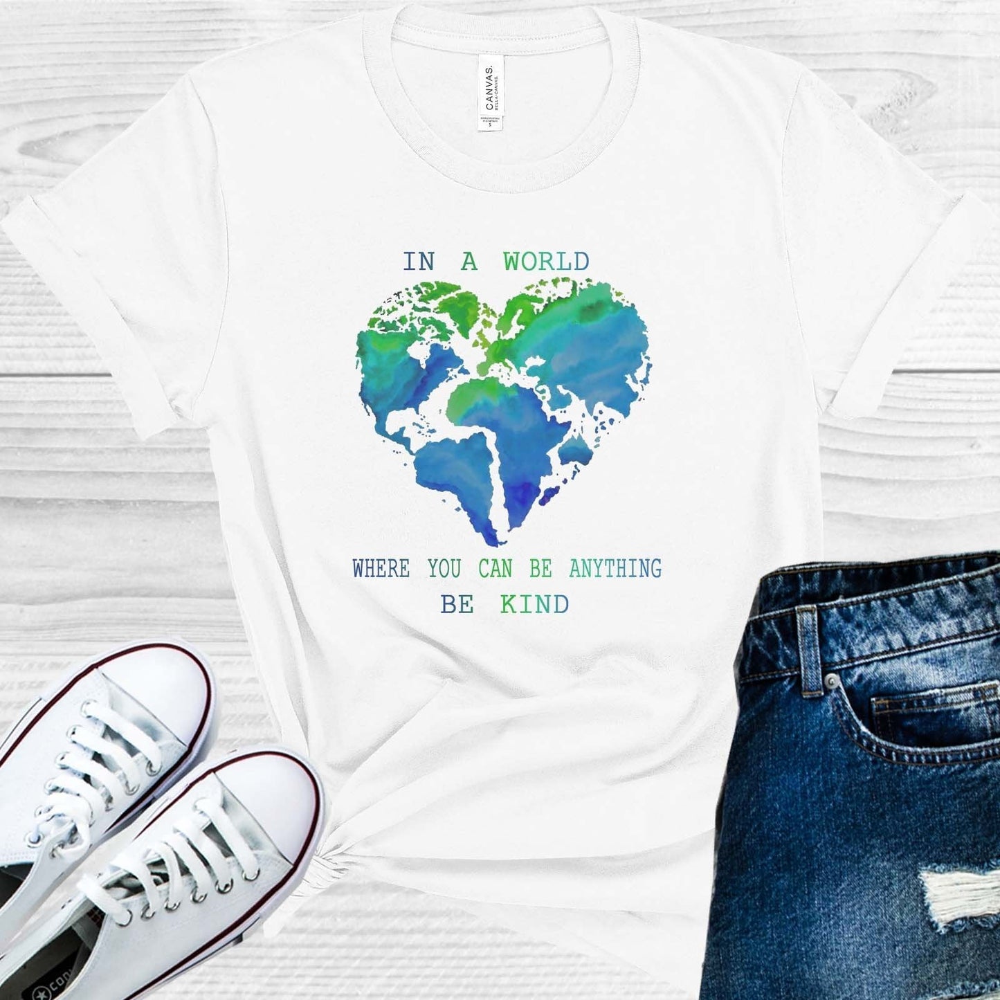 In a World Where You Can Be Anything Be Kind Graphic Tee