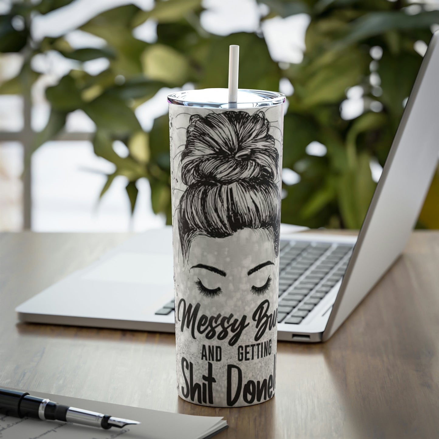 Messy Bun Skinny Tumbler 20oz