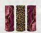 Burgundy and Gold Leopard 20 oz Skinny Tumbler
