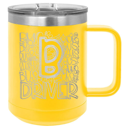 Bus Driver Subway Art 15 oz Polar Camel Coffee Mug with Sliding Lid