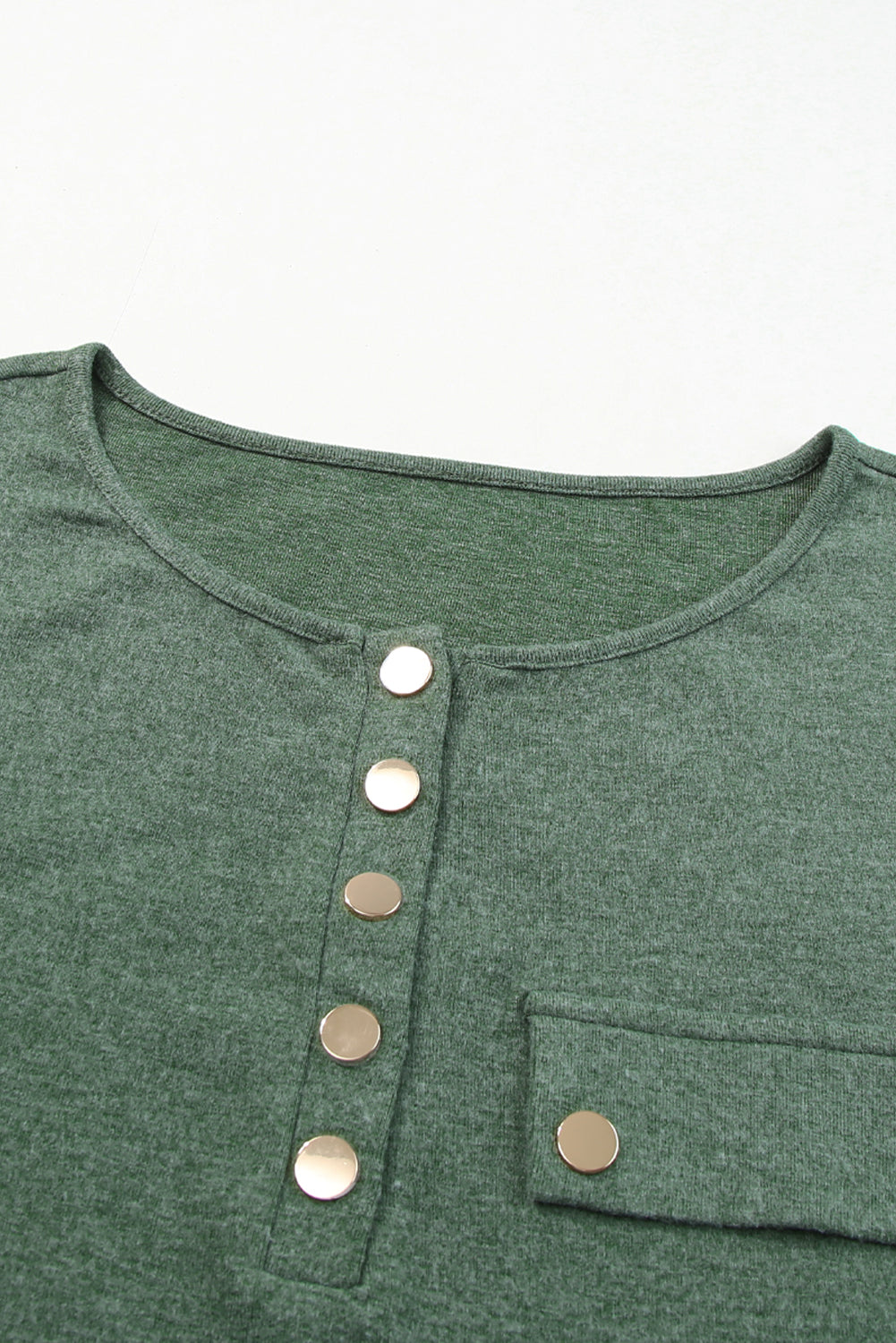 Chestnut Long Sleeve Snap Button Henley Top