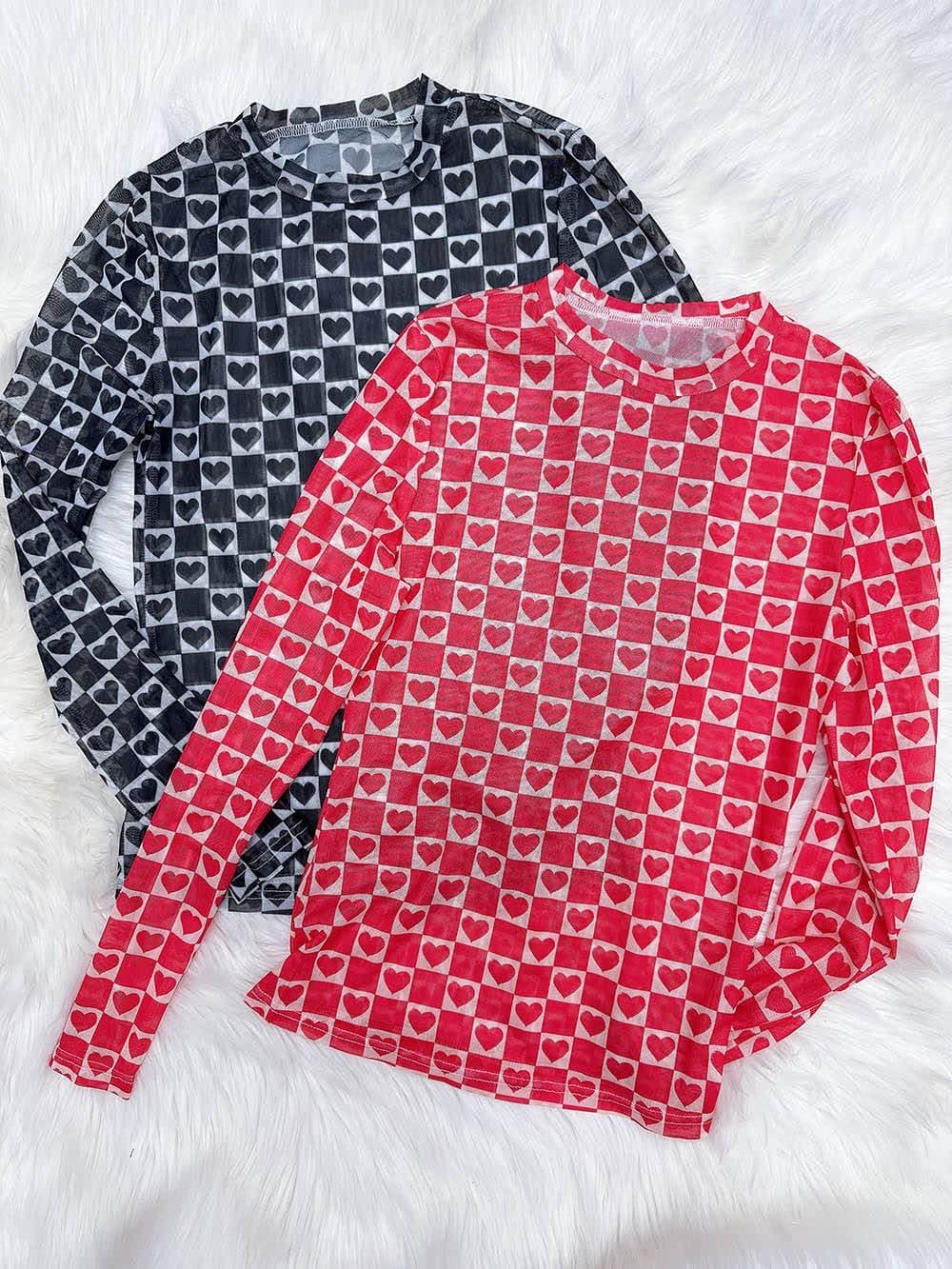 PREORDER: The Mommy and Me Mesh Checker and Heart Top 12.30.24