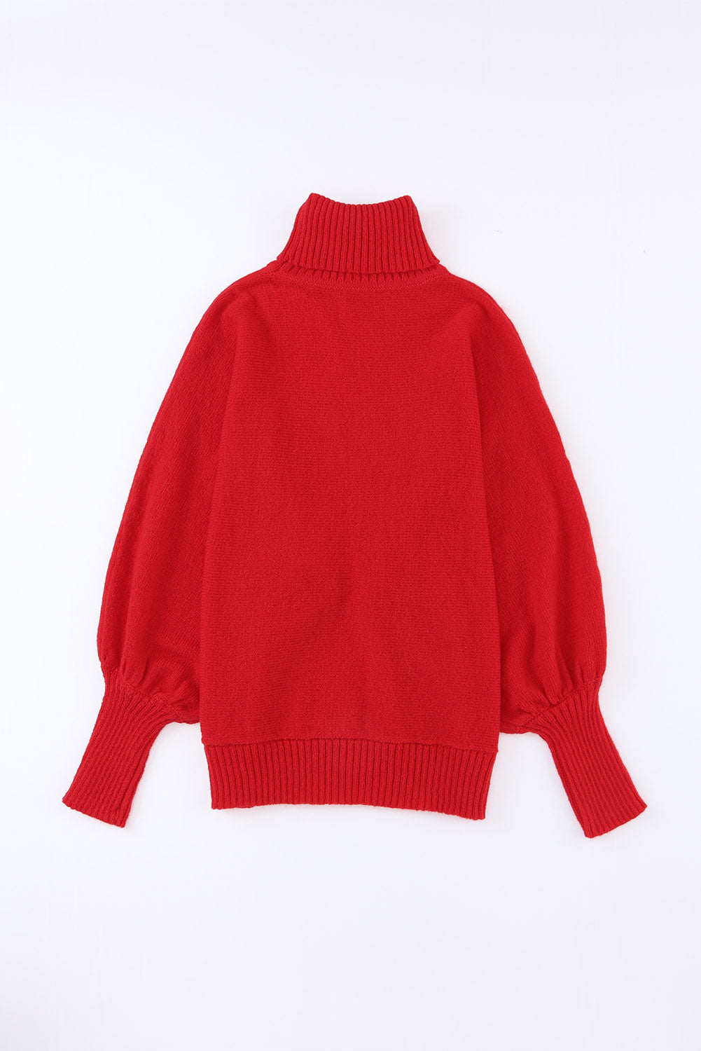 Racing Red Valentine LOVE Letter Embroidered High Neck Sweater